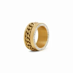 ICEEX 18k Gold Cuban Layered Diamond Ring
