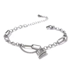 ICEEX Silver Heart Chain Bracelet