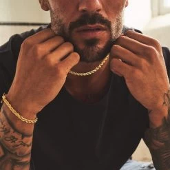 ICEEX 18k Gold Rope Chain Set