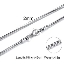 ICEEX Sterling Silver Box Chain Necklace -Iceex H137cfa28999846de8448c9bb439c44f6h