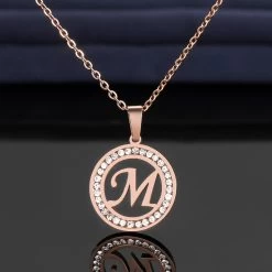 ICEEX Initials Diamond Rounded Pendant Necklace -Iceex H15e484d82fc44472978d02df3e423204f