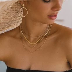 ICEEX Women Round Snake Chain Necklace -Iceex H1d6f0176213d48719b24800806a86bd1h