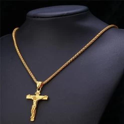 ICEEX 18k Gold Crucifier Pendant Chain