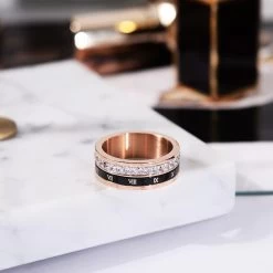ICEEX Rose Gold Diamond Numeral Ring