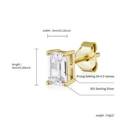 ICEEX 18k Gold Baguette Stud Diamond Earrings -Iceex H6932a987ee504ff5a02afc9d1aeffe4dv