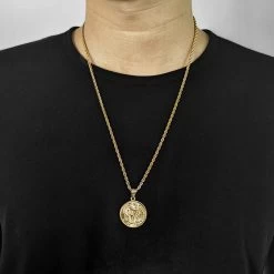 ICEEX 18k Gold 3mm Rope Necklace Dragon Pendant -Iceex H8f8e2fe8f5a14d68bd88af7664f070dce