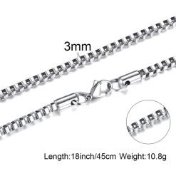 ICEEX Sterling Silver Box Chain Necklace -Iceex H983edc8a724b44c496ec0fbfa513bf5dp