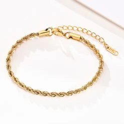 ICEEX 18k Gold Rope Bracelet