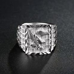 ICEEX 18k Gold / Sterling Silver King Eagle Ring -Iceex Hc2248e9c67f84b1cb0fd858897cce7afe