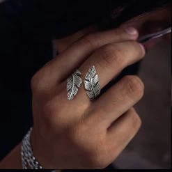 ICEEX Vintage Feather Ring