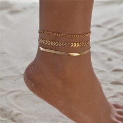 ICEEX 18k Gold Night Out Anklet Set