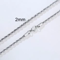 ICEEX Sterling Silver Rope Necklace -Iceex Hde2ef3ff6ad24f209cae79ac3a31523eg