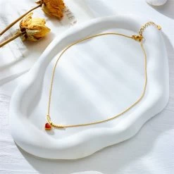 ICEEX 18k Gold Romeo Red Heart Necklace -Iceex S05421be7763f4a638a6a34291946df7ce