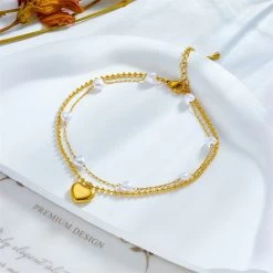 ICEEX 18k Gold Love Pearl Anklet -Iceex S08c178f56c14482289f285b83e5e4231t