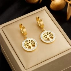 ICEEX 18k Gold Tree Of Life Earrings