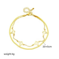 ICEEX 18k Gold Snake Chain Butterfly Anklet -Iceex S1ad1c27a8e814b3ca83f94d278158c33o
