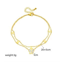 ICEEX 18k Gold Inter Linked Butterfly Love Anklet -Iceex S2077a5b622ea440bb02e7f8fd688bd92l