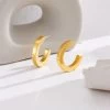 ICEEX 18k Gold Semi Ring Earrings 2 ICEEX 18k Gold Semi Ring Earrings -Iceex S25eb0557af0546079581110db068324bI