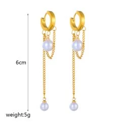 ICEEX 18k Gold Miami Pearl Link Earrings -Iceex S288892d28e984f59800416ccb3bc798bz