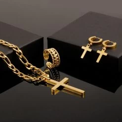 ICEEX Cross Pendant Set (18k Gold / Sterling Silver)