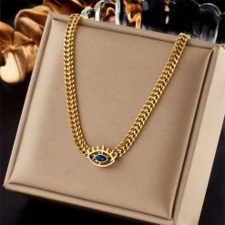 ICEEX 18k Gold Cuban Sapphire Chain