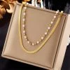 ICEEX 18k Gold The Defiance Pearl Necklace Set -Iceex S3957e89633fa4e81a4e7077776c828094