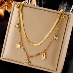 ICEEX 18k Gold Mixed Signals Necklace Set