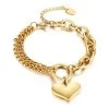 ICEEX 18k Gold Double Linked Heart Belcher Bracelet -Iceex S41c47de9f02941fa888b2b064f77a2aba