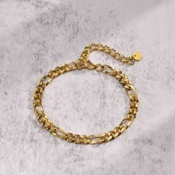 ICEEX 18k Gold Figaro Bracelet -Iceex S4449245c407e409db6b49b3abf8e109fB