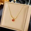 ICEEX 18k Gold Romeo Red Heart Necklace -Iceex S46c746daf12f41a7a3142d51d629968b7