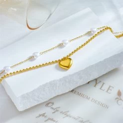 ICEEX 18k Gold Love Pearl Anklet -Iceex S4a53eb0a3256494d87070d4a2b9cd94cA