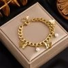 ICEEX 18k Gold Butterfly Pearl Cuban Bracelet -Iceex S4aea9a222c00463996d0106defd552d7v