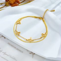 ICEEX 18k Gold Snake Chain Butterfly Anklet -Iceex S4d0da2e4876f4d3696e36df92dd2f486t