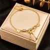 ICEEX 18K Gold Diamond Baguette Butterfly Anklet -Iceex S526f28d95a214591a73034df99efc3a01