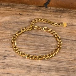 ICEEX 18k Gold Figaro Bracelet