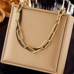ICEEX 18k Gold Cuban IP Black Chain Set
