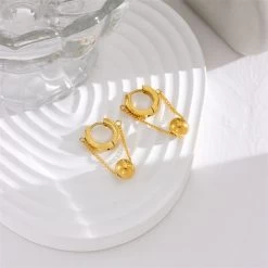 ICEEX 18k Gold Cuban Pearl Earring
