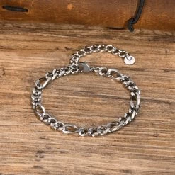 ICEEX Sterling Silver Figaro Bracelet