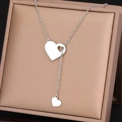 ICEEX Sterling Silver Heart Piece Necklace