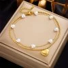 ICEEX 18k Gold Love Pearl Anklet -Iceex S66ac53fd6b4340f196d1791bb63f215dn
