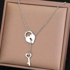 ICEEX Sterling Silver Locked Love Necklace