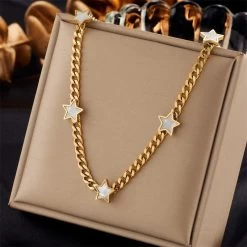 ICEEX 18k Gold Star Cuban Link Chain