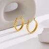 ICEEX 18k Gold Micro Paved Link Earrings -Iceex S7222f253e4a345c09e9905f908903fc8y