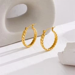 ICEEX 18k Gold Micro Paved Link Earrings