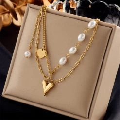 ICEEX 18K Gold Celestial Pearl Necklace Set