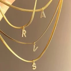 ICEEX Diamond Letter Charm 18k Gold Necklace -Iceex S77aa1ad9a6874b7cb104693f3e9071d1p