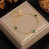 ICEEX 18k Gold Emerald Stone Bracelet -Iceex S7a2e3d003a34454cbbaaee27f497f967F