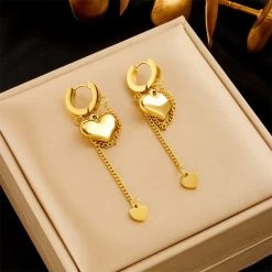 ICEEX 18k Gold Pure Heart Cuban Earrings