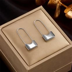 ICEEX Sterling Silver Lock Earrings