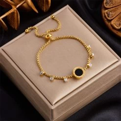 ICEEX 18k Gold Black Gem Diamond Bracelet